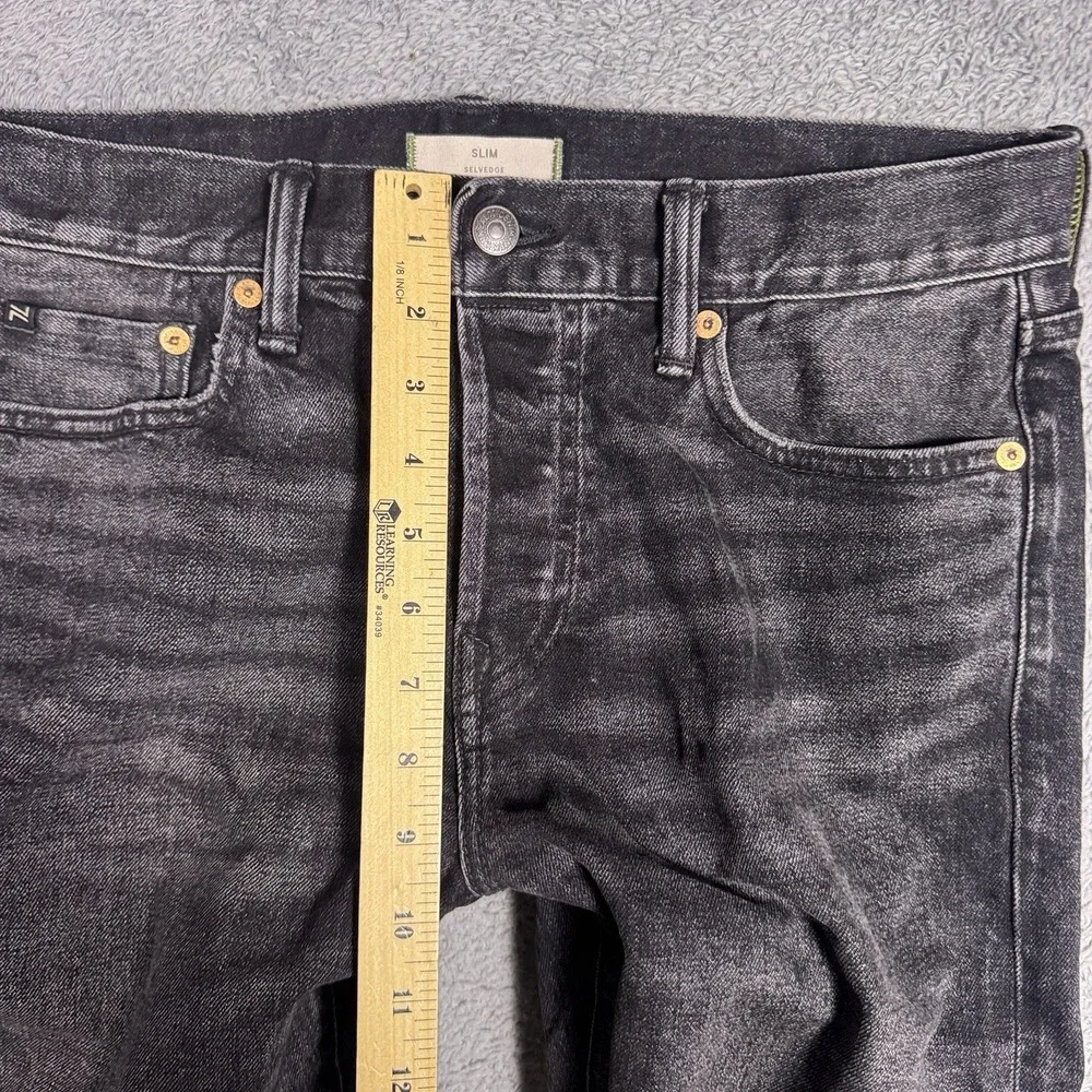 AE77 Selvedge Denim Jeans Mens 30x32 Classic Tapered Fit Charcoal Wash Everyday